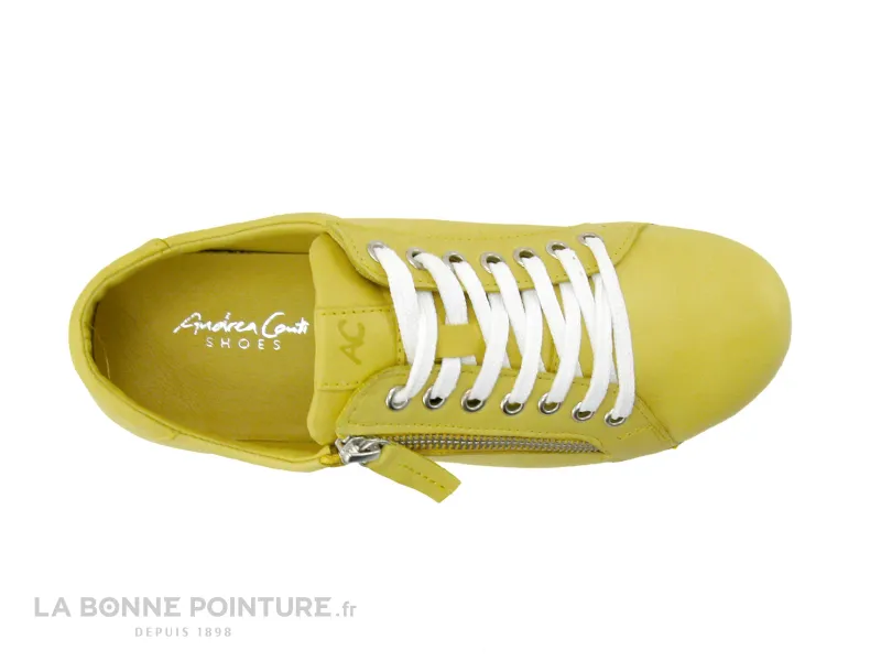 Achat chaussures Andrea Conti Femme Basket, vente Andrea Conti 0342035 051 Gelb - Basket basse femme cuir jaune