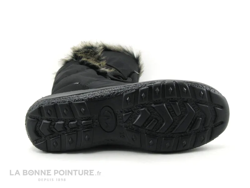 Achat chaussures Antarctica Femme Botte Pluie Neige, vente Antarctica 687 Noir - Fourrure beige - Lacet - Botte neige Femme