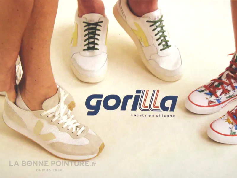 Achat chaussures Gorilla Accessoires Lacets, vente Gorilla Lacets silicone rose - Baskets basses - Rose poudre