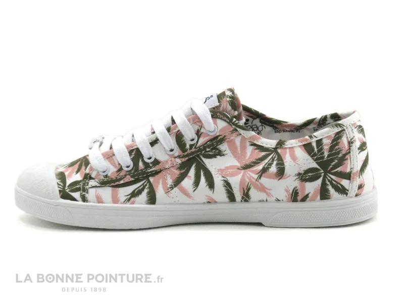 Achat chaussures Le Temps des Cerises Femme Chaussure en Toile, vente Le Temps des Cerises Basic 02 PALM - Basket toile palmiers