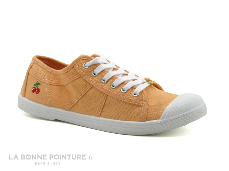 Achat chaussures Le Temps des Cerises Femme Chaussure en Toile, vente Le Temps des Cerises Basic 02 Peach - Tennis toile orange 