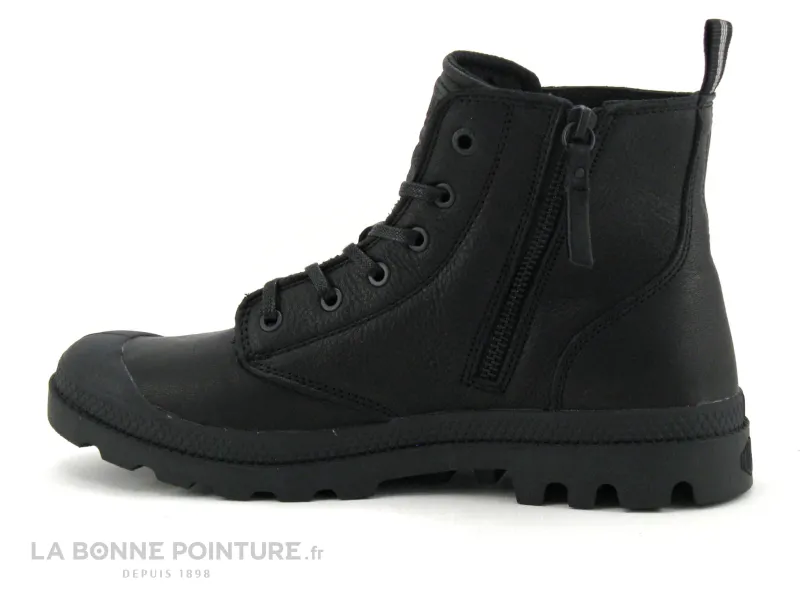 Achat chaussures Palladium Homme Boots, vente Palladium PAMPA ZIP Leather ess black - 76888-008-M - Bottillon noir H