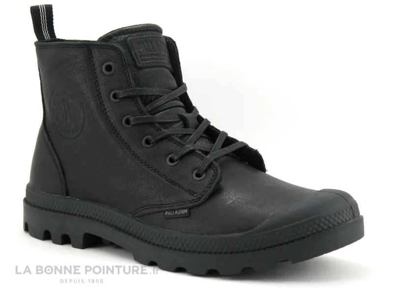 Achat chaussures Palladium Homme Boots, vente Palladium PAMPA ZIP Leather ess black - 76888-008-M - Bottillon noir H