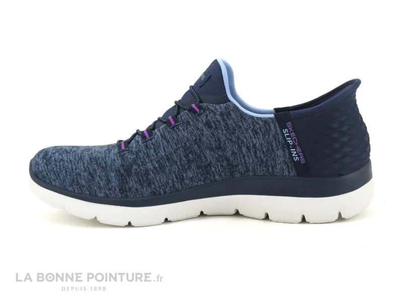 Achat chaussures Skechers Femme Chaussure de Sport, vente Skechers Slip ins - 149937 - SUMMITS DAZZLING HAZE NVPR - Bleu - Baske