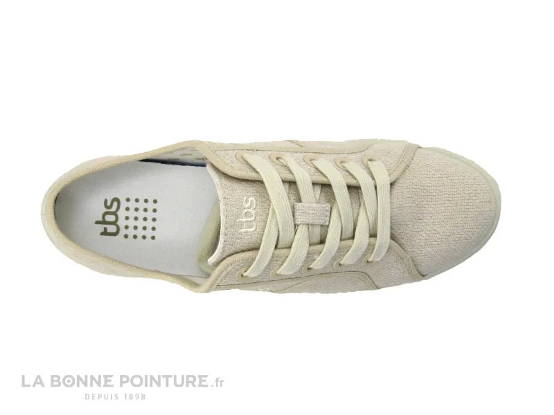 Achat chaussures TBS Femme Chaussure en Toile, vente TBS OPIWAVE R7287 - Beige metallise - Basket Femme en toile