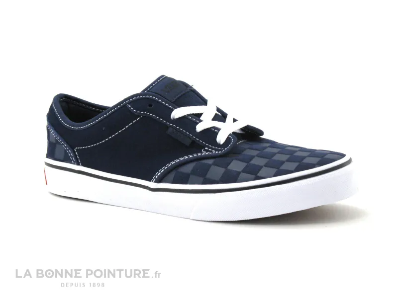 Achat chaussures Vans Junior Basket ville, vente Vans Atwood Deboss Chkrbrd - VN0A45JS0PP1 - Basket cuir bleu