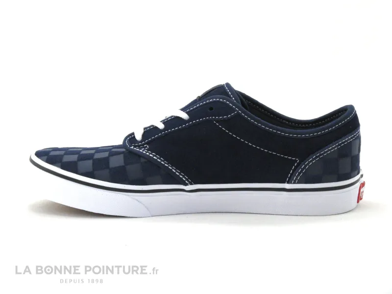 Achat chaussures Vans Junior Basket ville, vente Vans Atwood Deboss Chkrbrd - VN0A45JS0PP1 - Basket cuir bleu