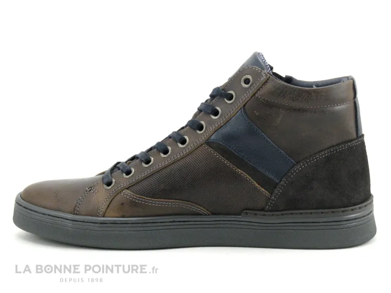 Achat chaussures Walkys Homme Boots, vente Walkys 767 Grey - Basket montante marron et bleu marine - Homme