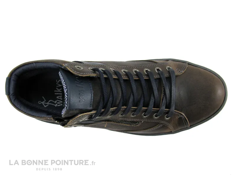 Achat chaussures Walkys Homme Boots, vente Walkys 767 Grey - Basket montante marron et bleu marine - Homme