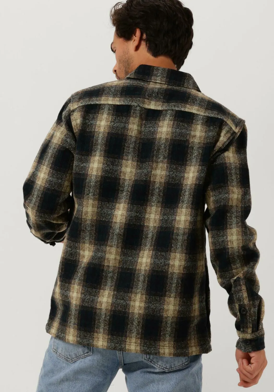 anerkjendt surchemise aklion thick check overshirt bleu foncé