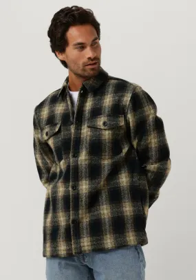 anerkjendt surchemise aklion thick check overshirt bleu foncé