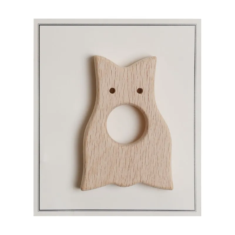 Anneau de dentition bois naturel - Hibou