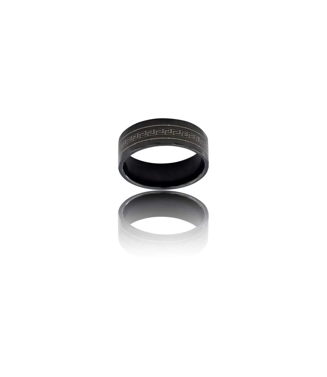 Bague Anneau Homme Acier Noir