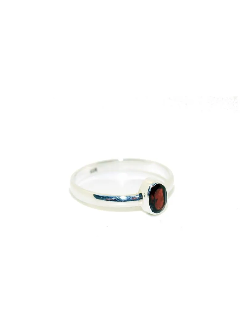 Bague en argent et grenat, Bijoucolor - Rouge