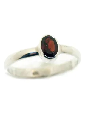 Bague en argent et grenat, Bijoucolor - Rouge