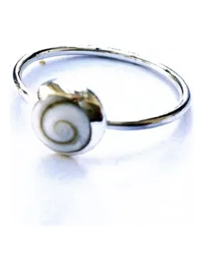 Bague ronde en argent oeil sainte lucie, Bijoucolor - Blanc