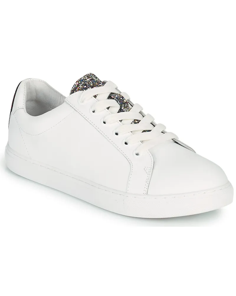 Baskets basses femmes Bons baisers de Paname SIMONE GLITTER TONGUE Blanc