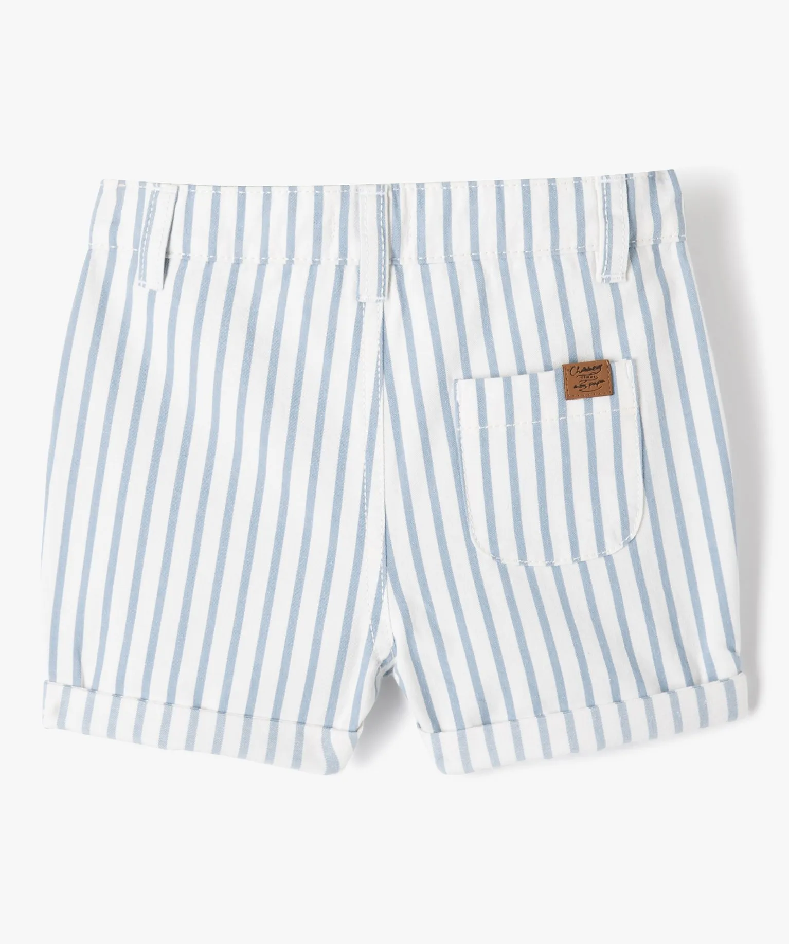 bermuda bebe garcon en toile de coton blanc shorts