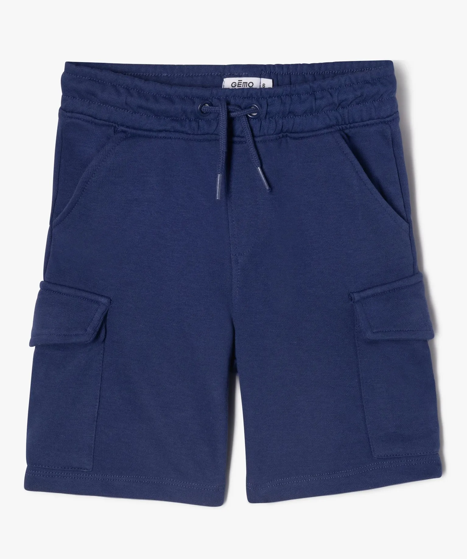 bermuda cargo en maille a taille elastiquee garcon bleu shorts bermudas et pantacourts