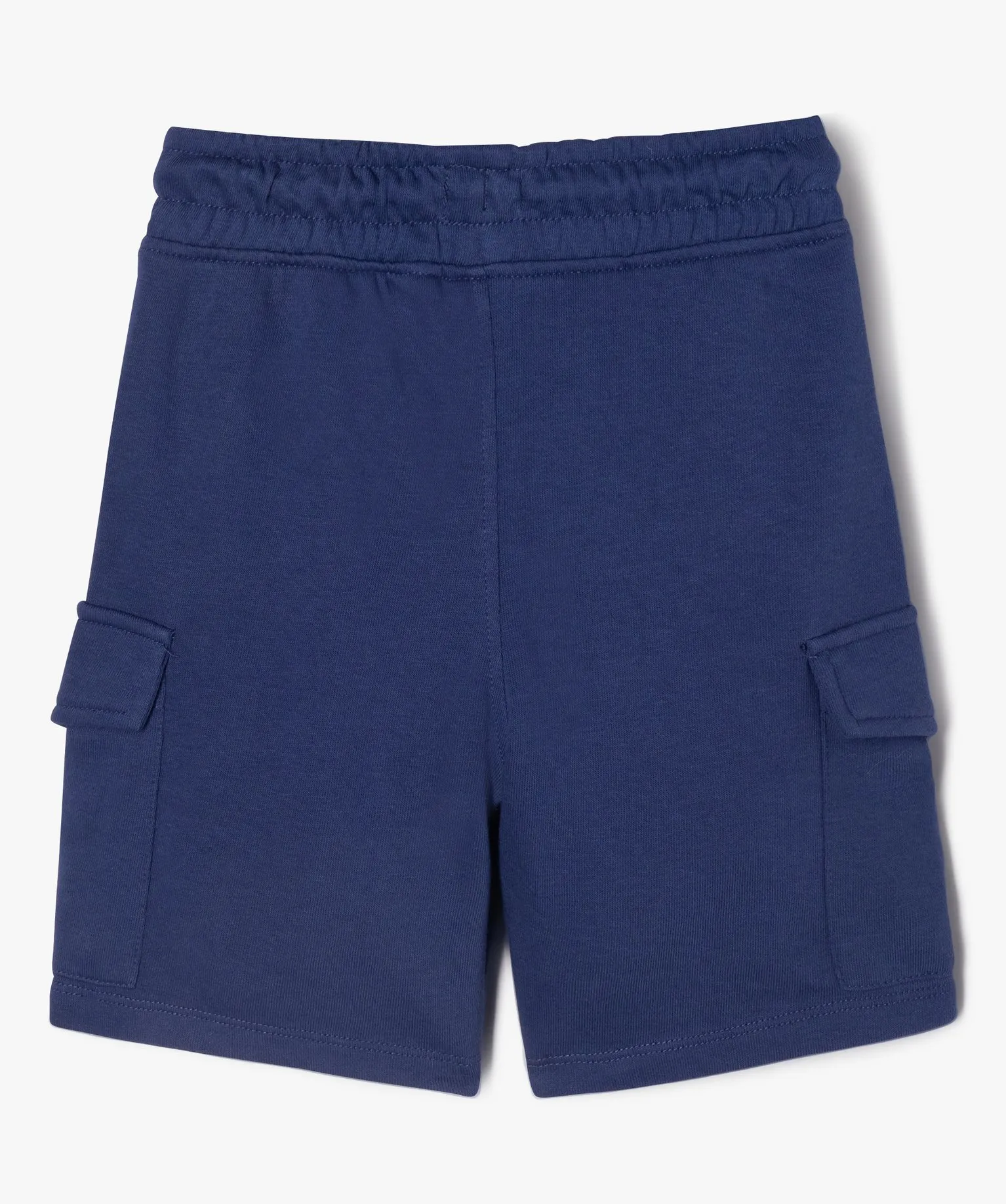 bermuda cargo en maille a taille elastiquee garcon bleu shorts bermudas et pantacourts