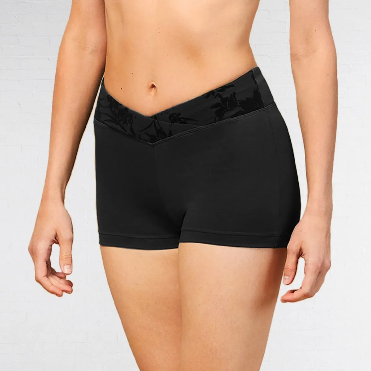 Bloch Ladies Floral Mesh Waist Shorts