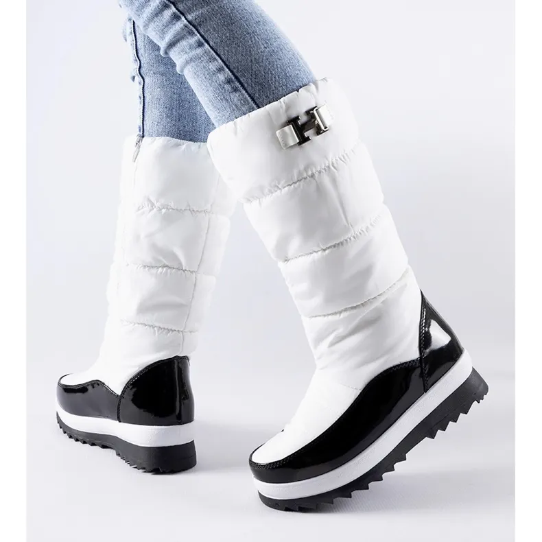 Bottes de neige hautes isolées blanches par Canneto