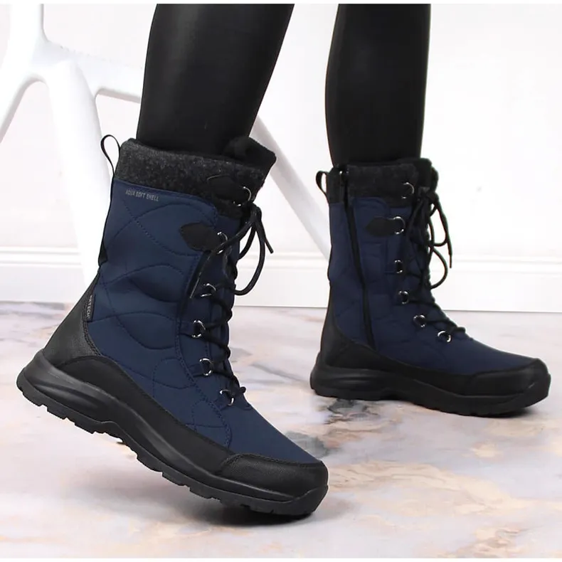 Bottes de neige isolées imperméables pour femmes bleu marine DK