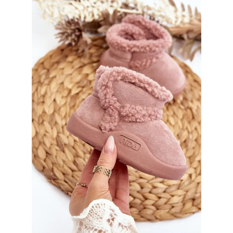 Bottes de Neige Velcro Enfant Rose Unitia