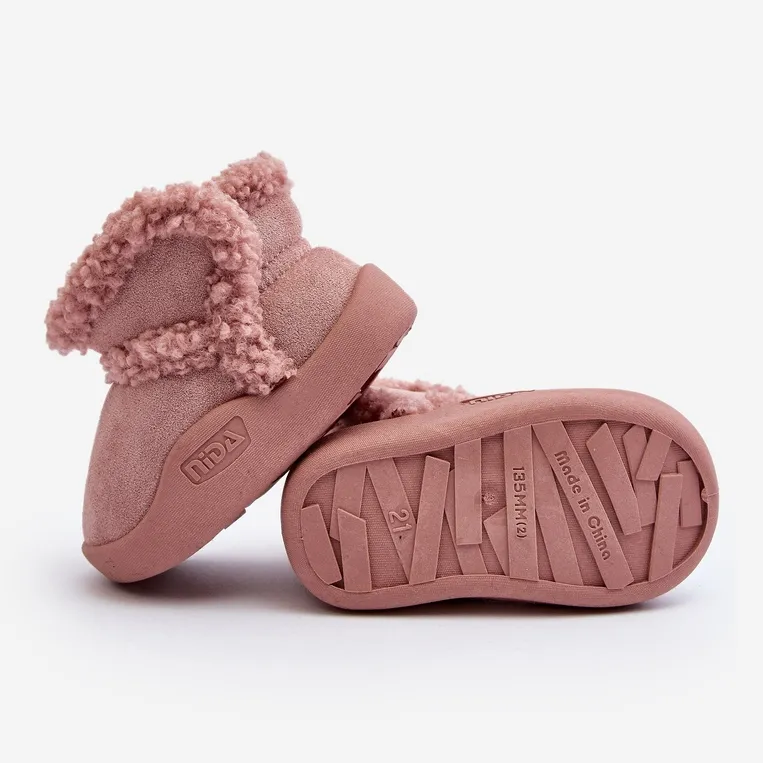 Bottes de Neige Velcro Enfant Rose Unitia