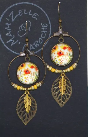 Boucles d'oreilles originale Mam'Zelle Caboche fleur