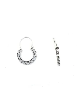 Boucles d'oreille anneau pétales de fleur, Bijoucolor - Argent