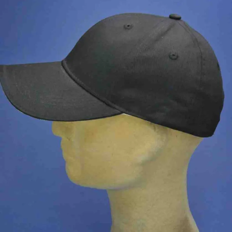 Casquette Baseball noire, réglable par scratch | Casquette mixte