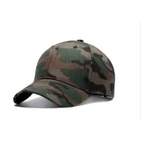 Casquette camouflage militaire vert marron visière arrondie