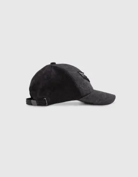 Casquette en jean anthracite chevrons brodés Femme