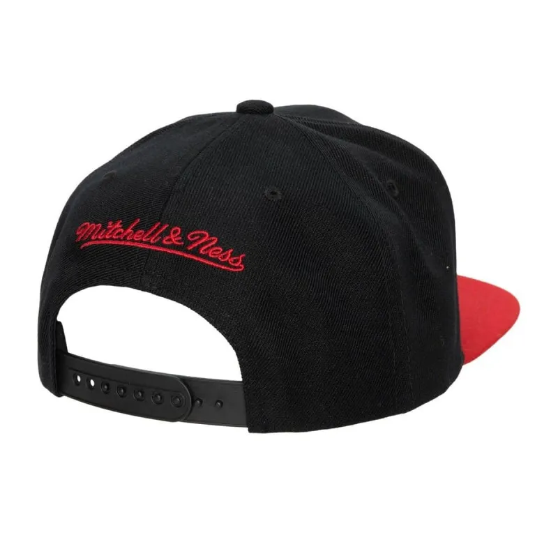 Casquette Mitchell & Ness Chicago Bulls Team Script 2.0 - Noir/Rouge