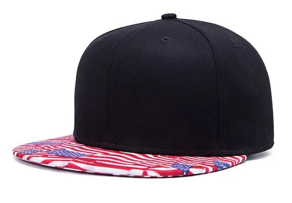 Casquette Snapback Visière Drapeaux Américains Rouge Bleu