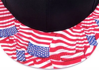 Casquette Snapback Visière Drapeaux Américains Rouge Bleu