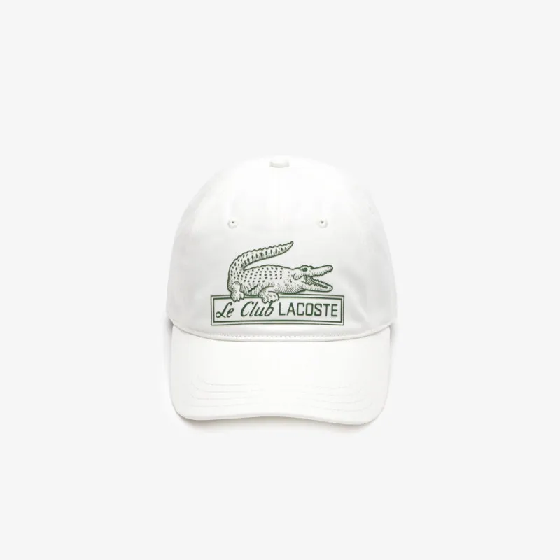 CASQUETTE UNIE BLANCHE LACOSTE AVEC IMPRIMÉ CROCODILE VINTAGE