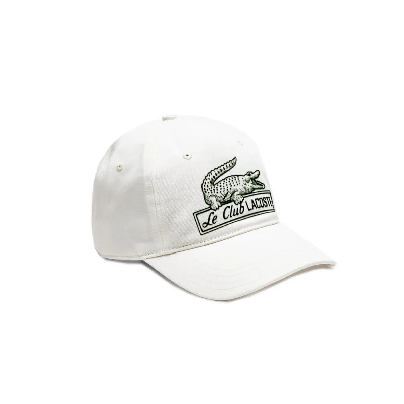 CASQUETTE UNIE BLANCHE LACOSTE AVEC IMPRIMÉ CROCODILE VINTAGE