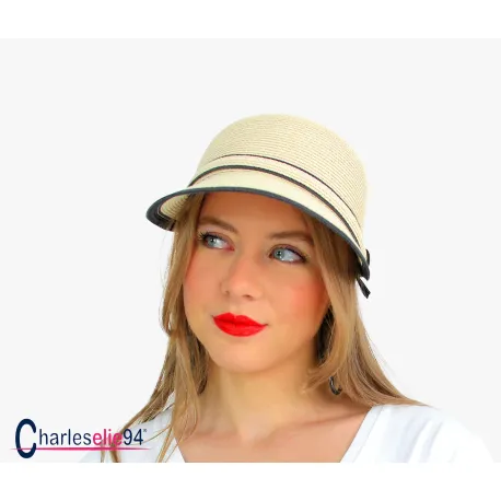 Chapeau casquette en paille HB95 naturel