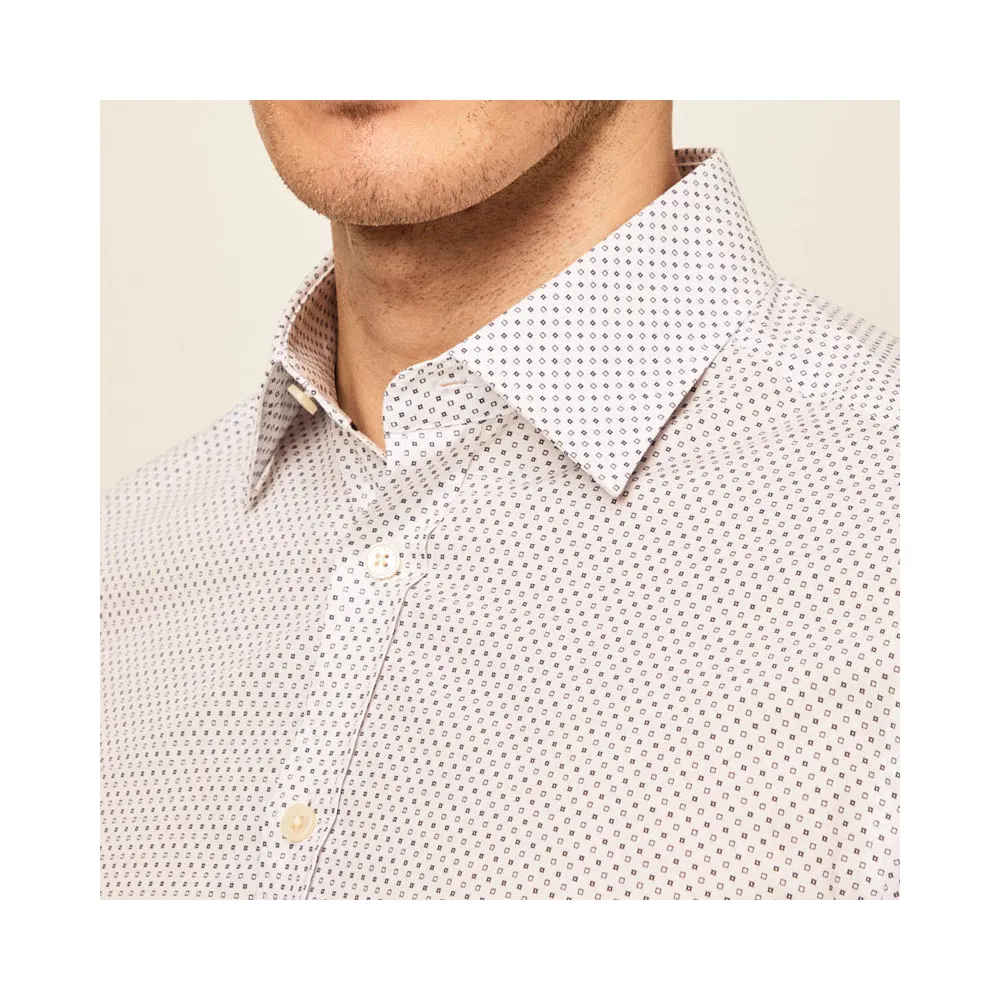 Chemise cintrée Hackett blanche à imprimé géométrique