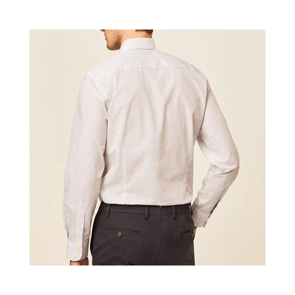 Chemise cintrée Hackett blanche à imprimé géométrique