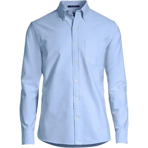 Chemise Oxford Coupe Classique Manches Longues Col à Pointes Boutonnées, Homme Stature Standard