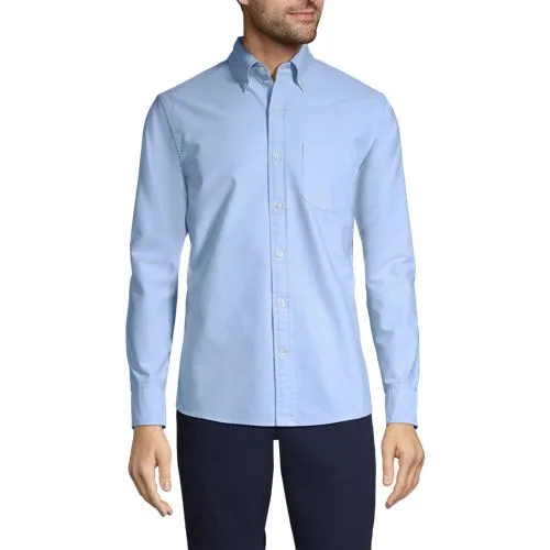 Chemise Oxford Coupe Classique Manches Longues Col à Pointes Boutonnées, Homme Stature Standard