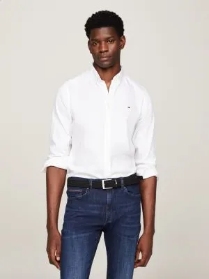 Chemise TH Flex en dobby de coton | Blanc | Tommy Hilfiger