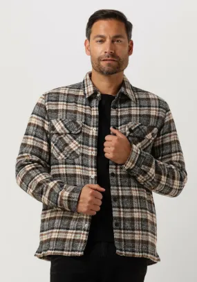 colourful rebel surchemise jack check overshirt en camel