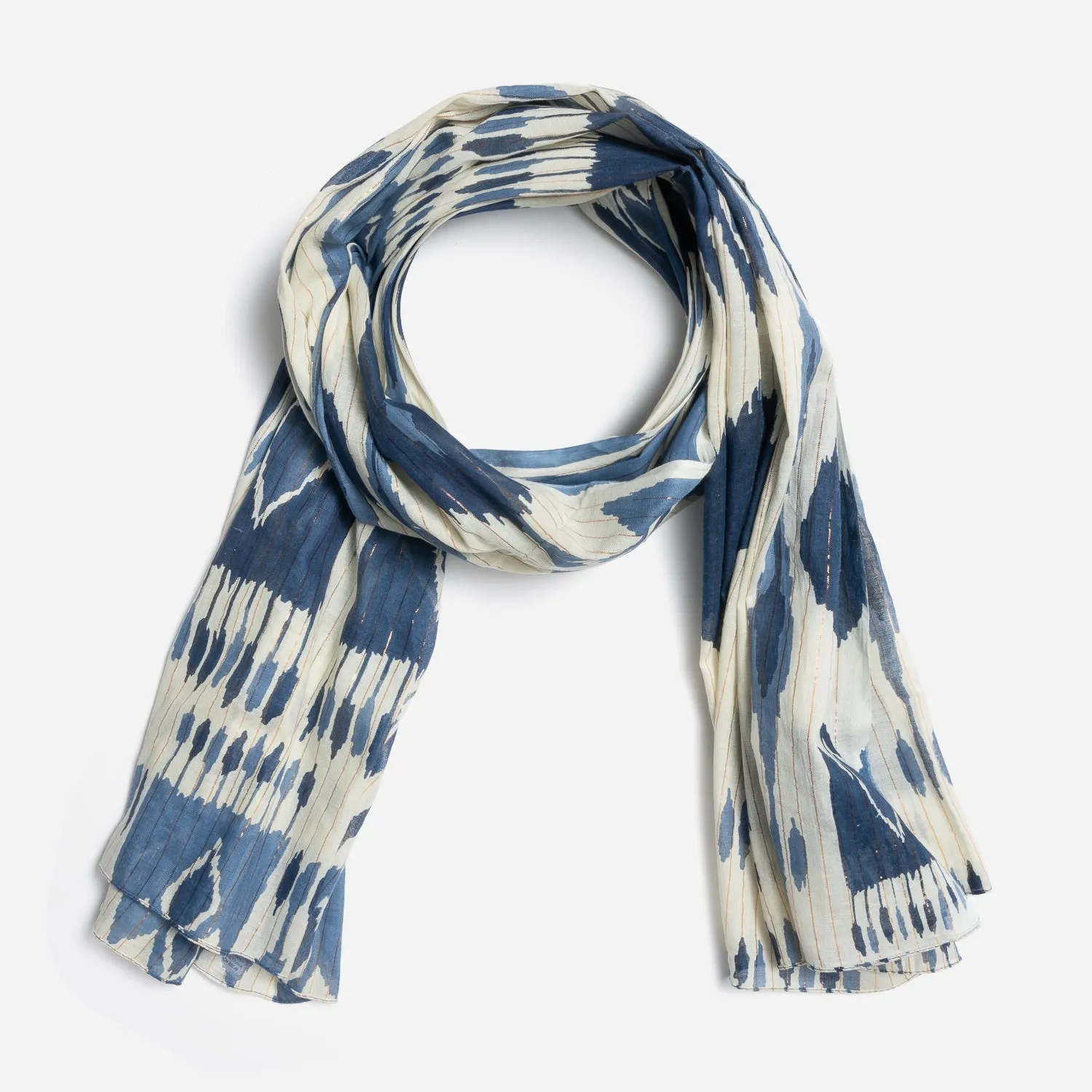 Foulard TEXTO bleu motif tie and dye - Foulards / écharpes Accessoires | ERAM