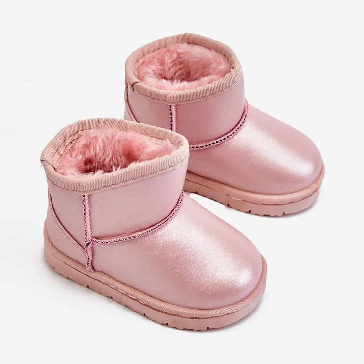 FRROCK Bottes de neige Scooby roses pour enfants chauds