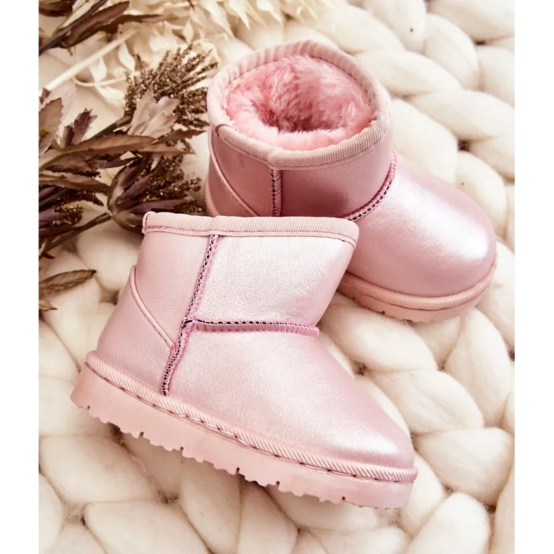 FRROCK Bottes de neige Scooby roses pour enfants chauds