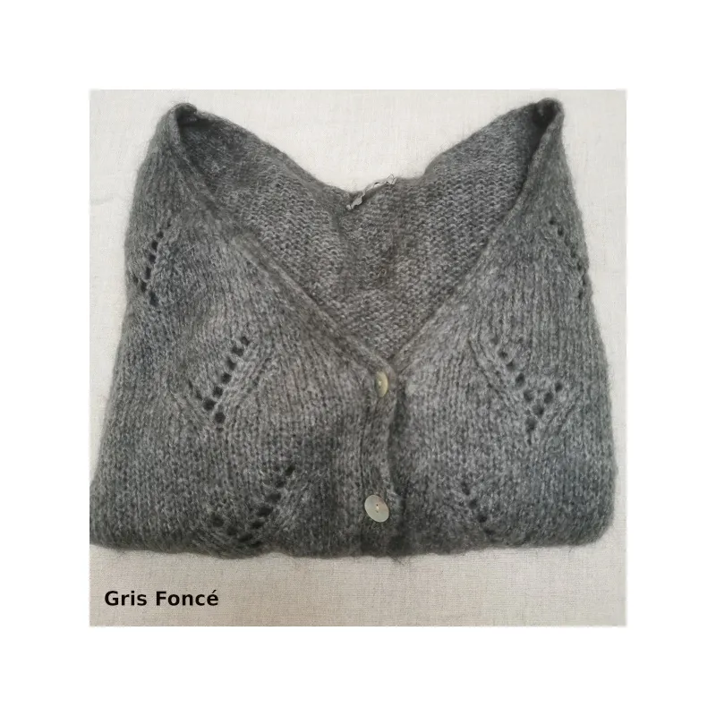 Gilet boutonné maille mohair, couleurs, tout doux, taille unique. 